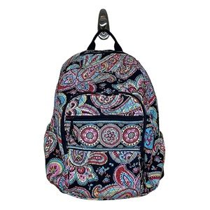 Vera Bradley Black Multicolor Paisley Large Backpack